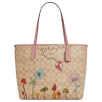 COACH Observed By Us City 33 Snap Presbyopia Print Coated Canvas Tote Bag Tote Bag Shopping Bag Shoulder Handbag Large Size Women’s Light Khaki ruda