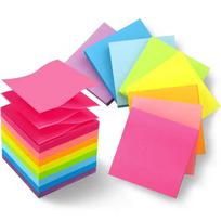 Fluorescent Sticky Notes, 3x3  Self-Adhesive, Reusable, Tearable Memo Strips 8 Colors 76mm, Each 1 Book (60 Pages Each) yellow