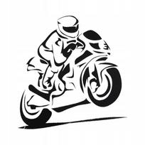 Lipdukas Juodas Lenktyninis Motociklas Automobiliui Automobilis Motociklas Pro