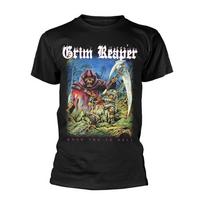 Men's Grim Reaper Rock You To Hell T-shirt XX-Large Black S gray
