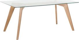 Beliani Valgomojo stalas HUDSON Skaidrus 180 cm 90 cm Grūdintas stiklas