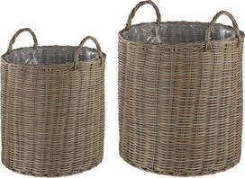 Beliani 2 krepšių gėlėms rinkinys BITOLA 40/48 cm, rudas, technoratanas