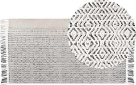Beliani Kilimas OMERLI baltos spalvos 80 x 150 cm vilnonis