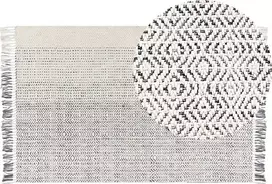 Beliani Kilimas OMERLI baltas 140 x 200 cm, vilna