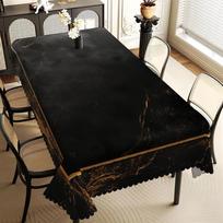 Prabangus juodo marmuro staltiesė su auksinėmis gyslomis, elegantiškas banguotas kraštas, atspari dėmėms, valgomajam ir moderniam namų dekorui 90x140cm black
