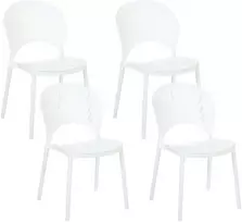 Beliani 4 sodo kėdžių komplektas OSTIA Baltas