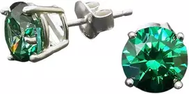 Diamond Sky Jewelry Sidabriniai auskarai „Juno (Žalias)“ su Swarovski® kristalais