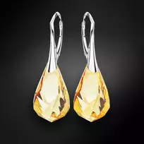 Diamond Sky Jewelry Sidabriniai auskarai „Helix (Golden Shadow)“ su Swarovski® kristalais