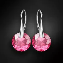 Diamond Sky Jewelry Sidabriniai auskarai „Marianne (Rose)“ su Swarovski® kristalais