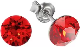 Diamond Sky Jewelry Sidabriniai auskarai „Classic (Light Siam)“ su Swarovski® kristalais