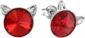 Diamond Sky Jewelry Sidabriniai auskarai „Cat (Light Siam)“ su Swarovski® kristalais