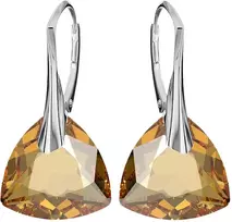 Diamond Sky Jewelry Sidabriniai auskarai „Evening Shine (Golden Shadow)“ su Swarovski® kristalais
