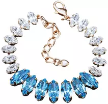 Diamond Sky Jewelry Apyrankė moterims DiamondSky „Ornella (Aquamarine Mėlyna)“ su Swarovski kristalais