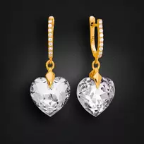 Diamond Sky Jewelry Sidabriniai auskarai „Romantic Heart III“ su Swarovski® kristalais