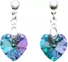 Diamond Sky Jewelry Sidabriniai auskarai „Romantic Heart II (Vitrail Light)“ su Swarovski® kristalais