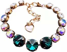 Diamond Sky Jewelry Apyrankė moterims DiamondSky „Vortex II (Emerald, Aurora Borealis)“ su Swarovski kristalais