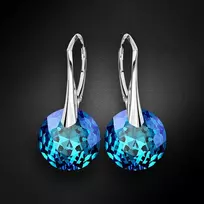 Diamond Sky Jewelry Sidabriniai auskarai „Marianne (Bermuda Mėlyna)“ su Swarovski® kristalais