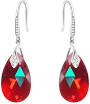Diamond Sky Jewelry Sidabriniai auskarai „Baroque III (Light Siam Shimmer)“ su Swarovski® kristalais