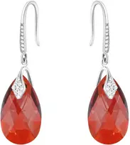 Diamond Sky Jewelry Sidabriniai auskarai „Baroque III (Raudona Magma)“ su Swarovski® kristalais