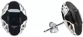 Spark Sidabriniai auskarai „Delia (Graphite Lite Chrome)“ su Swarovski® kristalais
