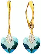 Diamond Sky Jewelry Sidabriniai auskarai „Cute Valentine (Emerald Shimmer)“ su Swarovski® kristalais