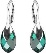 Diamond Sky Jewelry Sidabriniai auskarai „Baroque II (Emerald Light Chrome)“ su Swarovski® kristalais