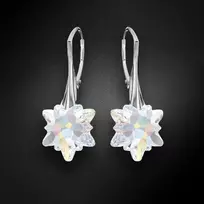 Diamond Sky Jewelry Sidabriniai auskarai „Edelweiss (Aurora Borealis)“ su Swarovski® kristalais