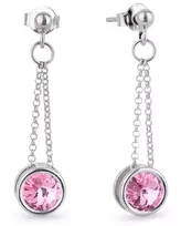 Diamond Sky Jewelry Sidabriniai auskarai „Bonbon (Light Rose)“ su Swarovski® kristalais