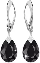 Diamond Sky Jewelry Sidabriniai auskarai „Moon Shine (Jet)“ su Swarovski® kristalais