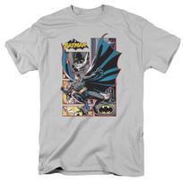 Justice League Of America Batman Panels Mens T Shirt Silver Officially Licensed 2XL gray
