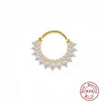 Tone Crystals Earrings Hoops Round Nose Finger Ring Puncture Cartilage Ear Nail Women Earrings Fine Jewelry Present Present 1PcsTrendy Ear