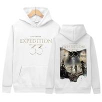 Claire Obscur Expedition 33 pattern printed men's hoodie a high-quality retro and fashionable long-sleeved hoodie from the 1990s 4XL white