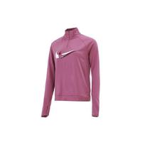 Nike Women's Dri-FIT Swoosh Run Half-Zip Long Sleeve Running Top Dark Red DD6842-507 S pink