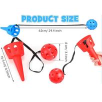 Throw and Catch Ball Set Kids Ball and Cup Hand Eye Coordination Catch Ball with String Outdoor Party Game for Lawn Yard Beach red
