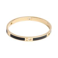 COACH Brand Logo Enamel Bracelet Unisex Couple Style Gold/Black