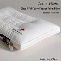 Pure Cotton Neck Support Pillow for Sleep Aid - Star Hotel Quality 48x74cm white