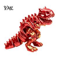 Carnotaurus Fossils Ornament 3D Printed Dinosaur Ornament, Articulated Skeleton Model for Enthusiast Gift Home Office Desk Decoration, Dragon Figurine red