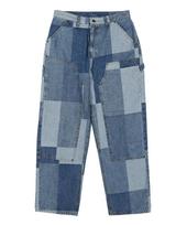 Ialeseuko Žakardinės Dėlionės Dvigubos Kelių Kelnės_Mėlynos Blue/3 gray