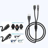 2 viename USB Type-C laikrodžio įkrovimo laidas, skirtas Garmin Fenix X6/Forerunner/Instinct 2, magnetinis įkrovimo laidas, skirtas Shokz Openrun Pro A1