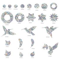 24 vnt. Priešsusidūrimo langų paukščių smūgių lipdukai stiklui įspėti 24pcs white