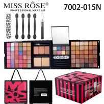 MISSROSE akių makiažo paletės rinkinys: Apima akių šešėlius, lūpų blizgį, lūpų dažus, skaistalus, skaistinimo priemonę ir pudros kompaktinę. brown