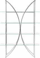 Beliani Knygų lentyna 4 lentynų HOLLOW Metal 175 cm Sidabrinė