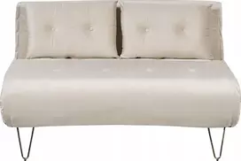 Beliani Dvivietė išskleidžiama sofa VESTFOLD, veliūrinė, smėlio spalvos