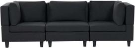 Beliani Trivietė modulinė sofa UNSTAD juoda