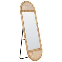 Beliani Pastatomas veidrodis BARGES 150 cm rotango spalvos