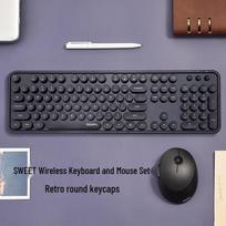 Mofii Sweet Wireless Retro Punk Keyboard and Mouse Set juoda