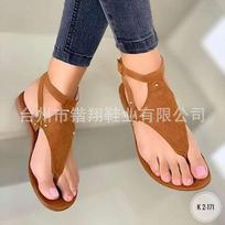 Sandals Women's European Flat Bottom Flip Toe Herringbone Flat Bottom Roman Beach Sandals 35 ruda