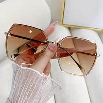 New Large Frame Polygon Sunglasses Women Luxury Brand Designer Metal Sun Glasses Lady Travel Fashion Eyewear UV400 Gafas De Sol As shown in the figu