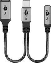 USB adapteris Goobay RB74524 USB-C – 3,5 mm lizdas + USB-C, juodas (RB74524)