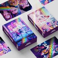 Karštas KPOP Demono Medžiotojos Merginų Grupės Holografinių Kolekcionuojamų Kortelių Rinkinys - 30/92 Vnt Anime Kolekcionuojamos LOMO Kortelės KPOP Gerbėjų Dovanos blue